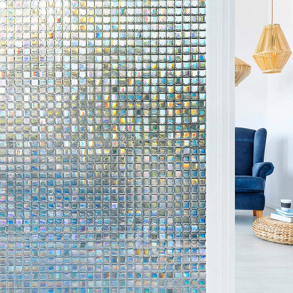 3D Decorative Window Film, Non-Adhesive Privacy Films, 17.5" x 78.7"